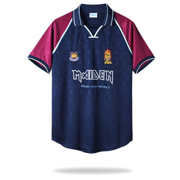 1999 -2001 West Ham x Iron Maiden Heimtrikot Kurzarm Fußball Trikot Outlet – Bild 2