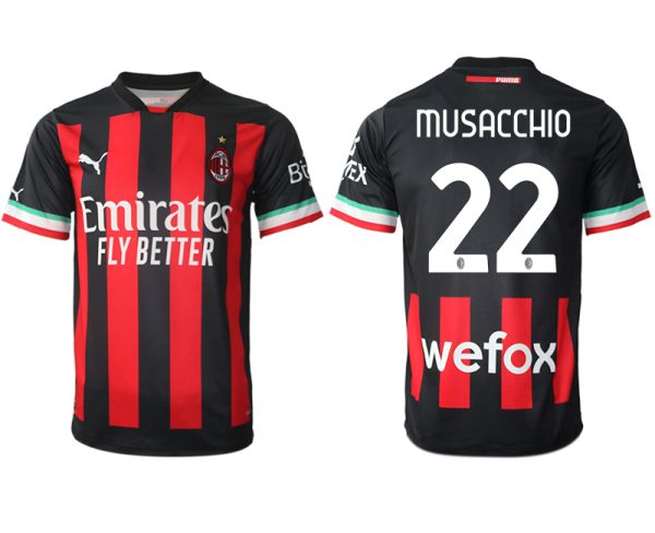 Herren AC Mailand Heimtrikot 2022/23 schwarz Kurzarm MUSACCHIO 22