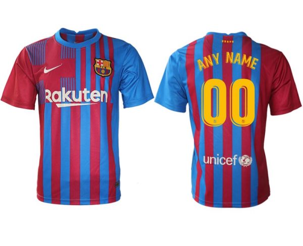 FC Barcelona Herren Heimtrikot 2021/22 blau/rot mit Individualdruck gelb – Bild 2