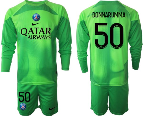 Fußball Trikot Outlet Paris Saint Germain PSG Goalkeeper Langarm in grün DONNARUMMA 50