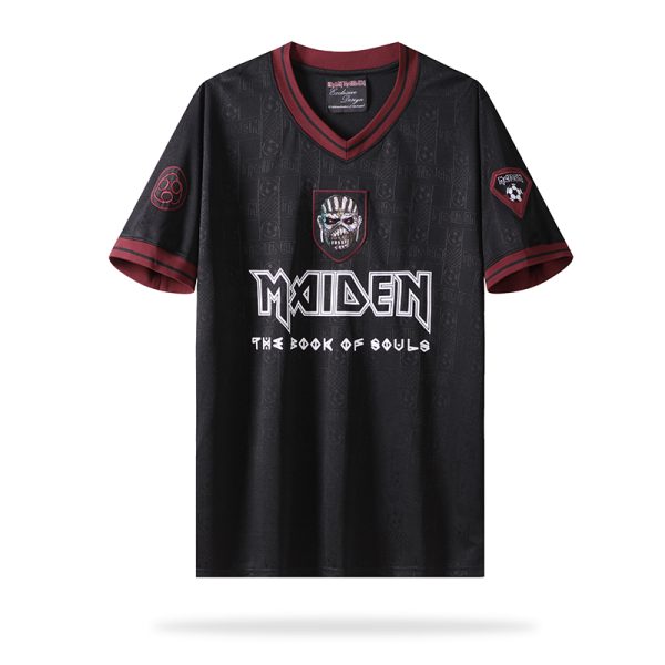 Günstige Fußball Vintage Iron Maiden Fußballtrikot The Final Frontier Retro Herren 2016 Kurzarm – Bild 2