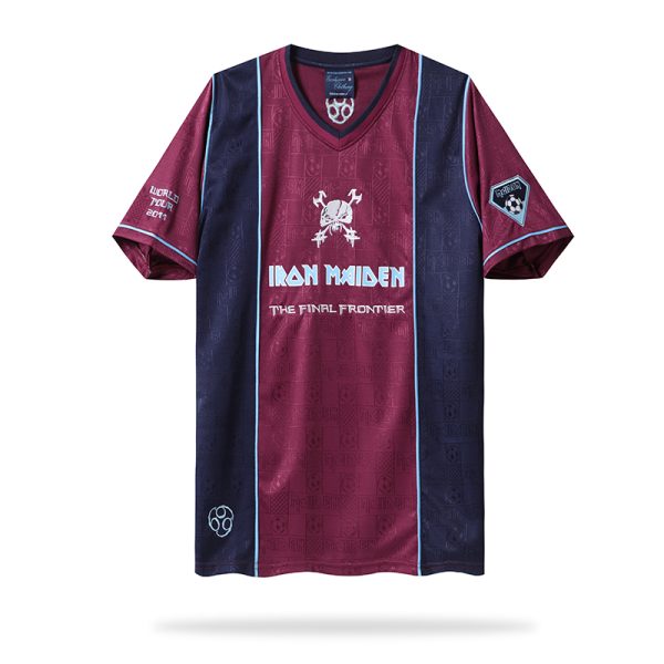 Günstige Fußball Vintage Iron Maiden Fußballtrikot The Final Frontier Retro Herren Auswärtstrikot 2011 Kurzarm – Bild 2