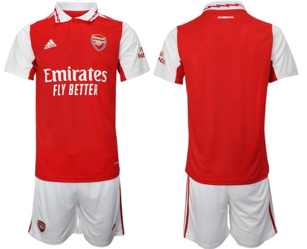 Herren Arsenal 2022-2023 Heimtrikot rot-weiß Trikotsatz Kurzarm + Kurze Hosen Günstige Fußballtrikots
