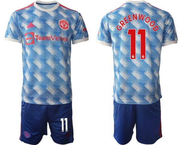Herren Auswärtstrikot Manchester United 2022 weiß mit Aufdruck Greenwood 11 – Bild 2