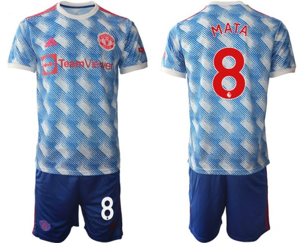 Herren Auswärtstrikot Manchester United 2022 weiß mit Aufdruck Mata 8 – Bild 2