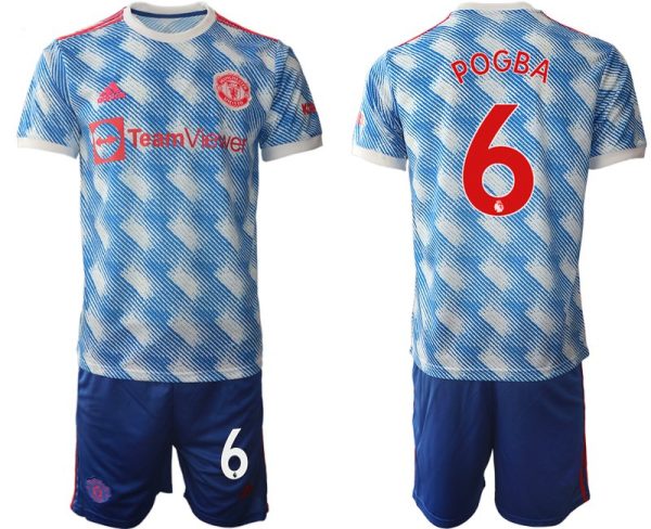 Herren Auswärtstrikot Manchester United 2022 weiß mit Aufdruck Pogba 6 – Bild 2