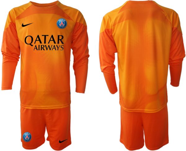 Herren Paris Saint Germain PSG Goalkeeper Langarm Orange Fussballtrikots Günstig