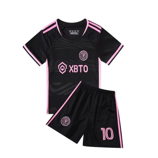 Kinder Inter Miami CF Auswärtstrikot 2023-24 Kurzarm + Kurze Hosen MESSI 10 – Bild 2