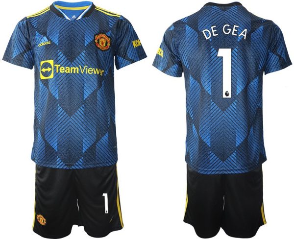 Manchester United Ausweichtrikot 2022 blau mit Aufdruck DE GEA 1 – Bild 2