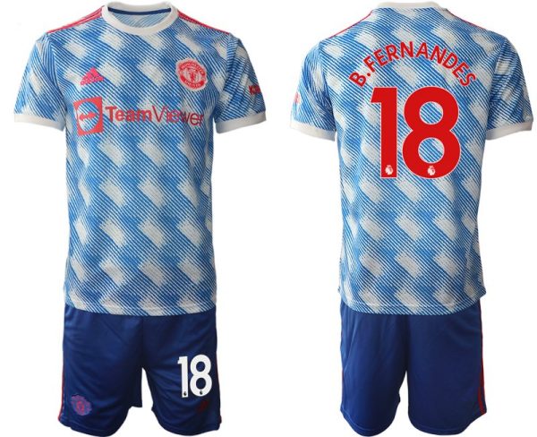 Manchester United Herren Auswärtstrikot 2022 weiss mit Aufdruck B.Fernandes 18 – Bild 2