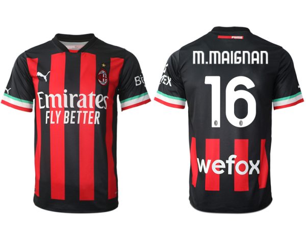 Herren AC Mailand Heimtrikot 2022/23 schwarz Kurzarm M.MAIGNAN 16