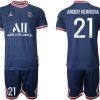 Paris Saint Germain Heimtrikot 2021/22 dunkelblau/weiß mit Aufdruck Ander Herrera 21 – Bild 2