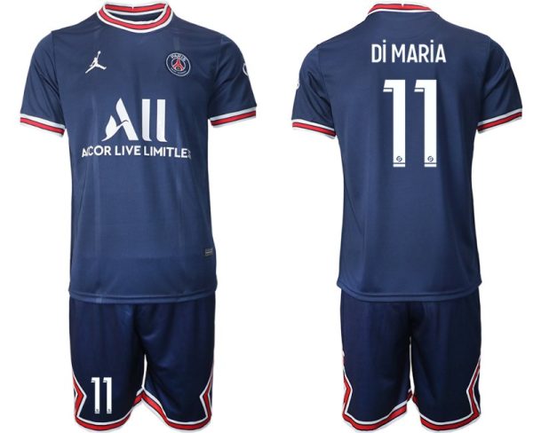 Paris Saint Germain Heimtrikot 2021/22 dunkelblau/weiß mit Aufdruck Di María 11 – Bild 2