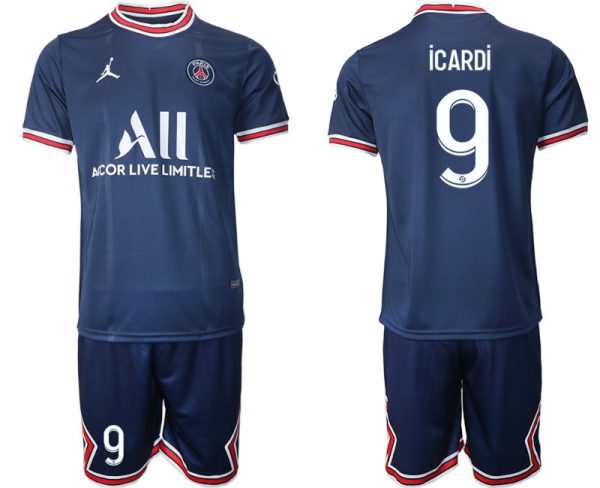 Paris Saint Germain Heimtrikot 2021/22 dunkelblau/weiß mit Aufdruck Icardi 9 – Bild 2