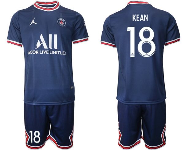 Paris Saint Germain Heimtrikot 2021/22 dunkelblau/weiß mit Aufdruck Kean 18 – Bild 2