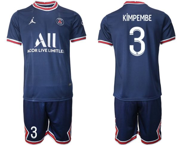Paris Saint Germain Heimtrikot 2021/22 dunkelblau/weiß mit Aufdruck Kimpembe 3 – Bild 2