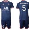 Paris Saint Germain Heimtrikot 2021/22 dunkelblau/weiß mit Aufdruck Marquinhos 5 – Bild 2