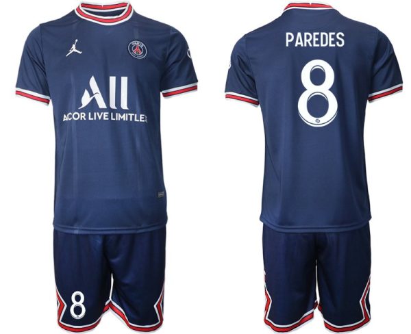Paris Saint Germain Heimtrikot 2021/22 dunkelblau/weiß mit Aufdruck Paredes 8 – Bild 2