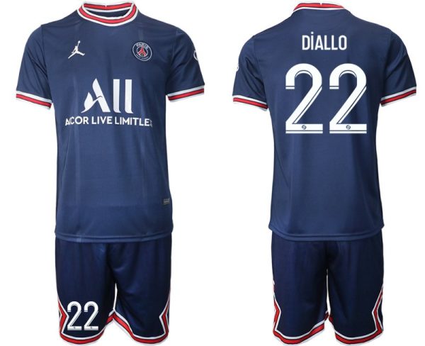 Paris Saint Germain Stadium Heimtrikot 2021/22 Herren Fussballtrikot mit Aufdruck Diallo 22 – Bild 2