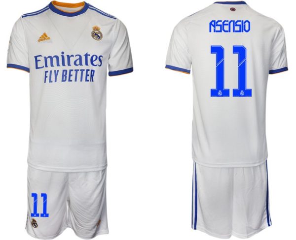 Real Madrid Heimtrikot 2022 weiß blau mit Aufdruck Asensio 11 – Bild 2