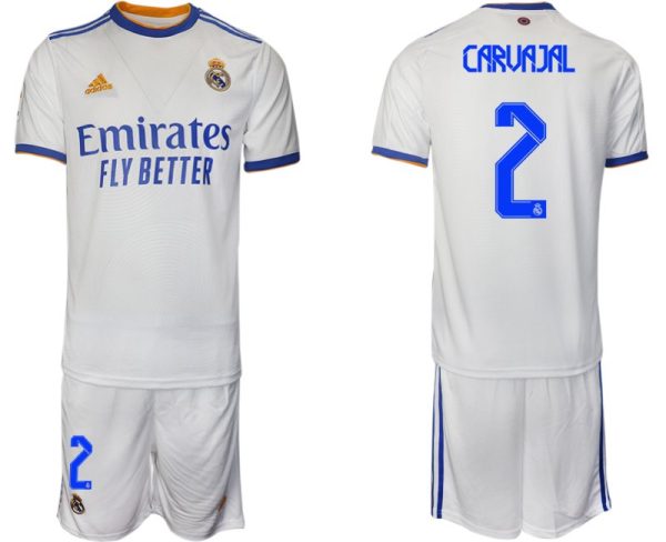 Real Madrid Heimtrikot 2022 weiß blau mit Aufdruck Carvajal 2 – Bild 2