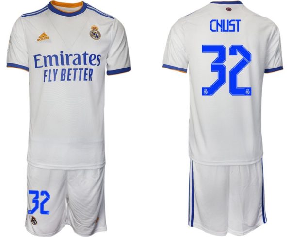Real Madrid Heimtrikot 2022 weiß blau mit Aufdruck Chust 32 – Bild 2
