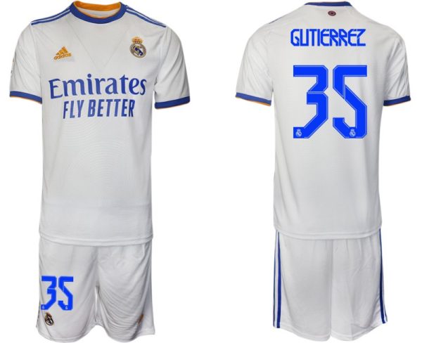 Real Madrid Heimtrikot 2022 weiß blau mit Aufdruck Gutierrez 35 – Bild 2