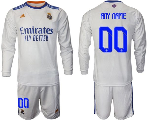 Real Madrid Herren Heimtrikot 2022 weiß Langarm Trikotsatz – Bild 2