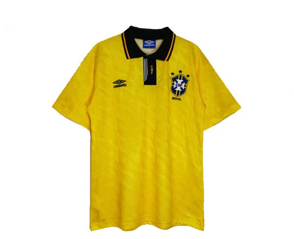 Vintage Signed Brasilien Fußball Heimtrikot 1991-1993 Umbro Cafu Brasil Gelb für Herren