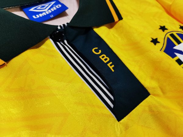 Vintage Signed Brasilien Fußball Heimtrikot 1991-1993 Umbro Cafu Brasil Gelb für Herren – Bild 2
