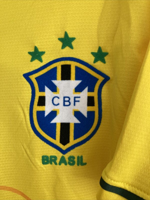 Vintage Signed Brasilien Fußball Heimtrikot 1991-1993 Umbro Cafu Brasil Herren mit Aufdruck ROMÁRIO 11 – Bild 3