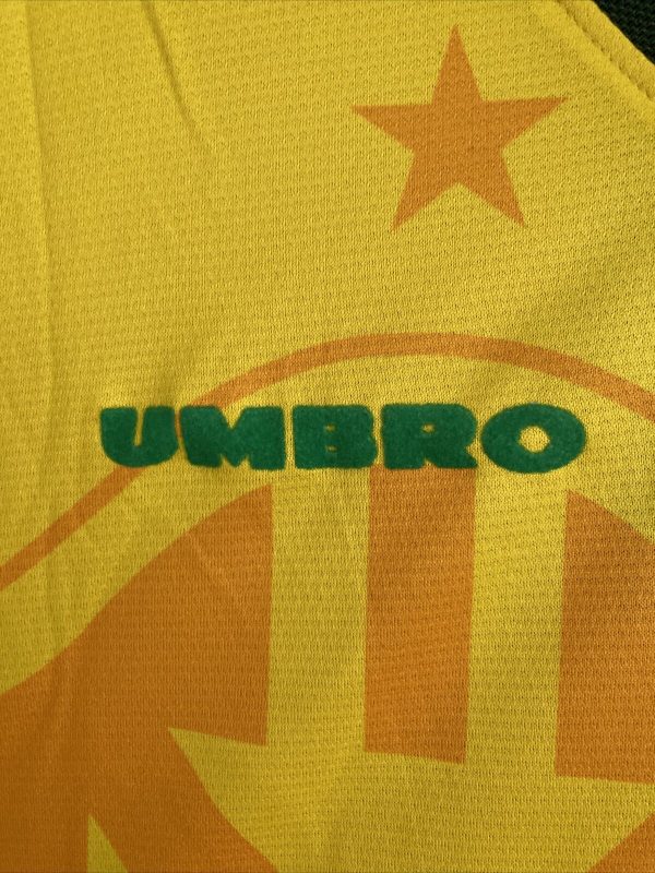 Vintage Signed Brasilien Fußball Heimtrikot 1991-1993 Umbro Cafu Brasil Herren mit Aufdruck ROMÁRIO 11 – Bild 6