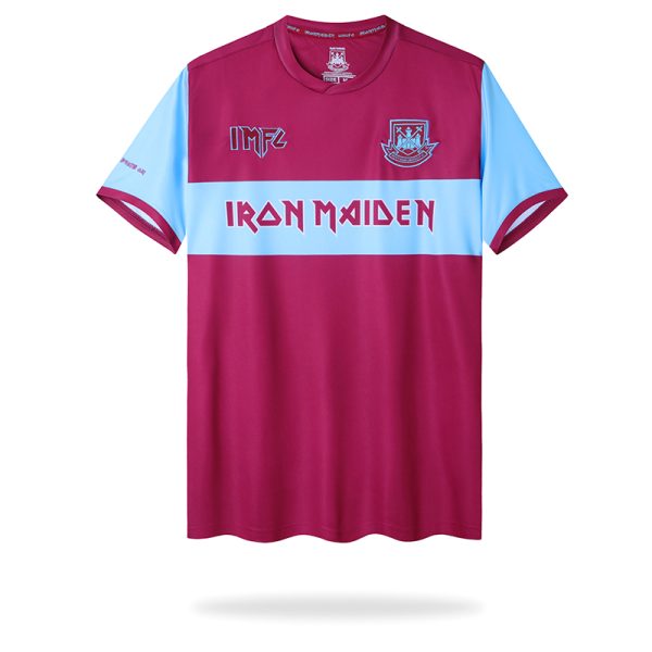 Vintage West Ham x Iron Maiden Retro Herren Heimtrikot Kurzarm Fussballtrikots Günstig – Bild 2