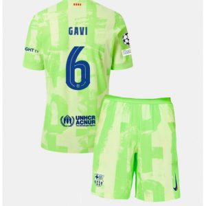 Barcelona Paez Gavi #6 3rd trikot Kinder 2024-25 Kurzarm (+ kurze hosen)