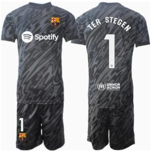 Barcelona Ter Stegen #1 Torwart 3rd trikot Kinder 2024-25 Kurzarm (+ kurze hosen)