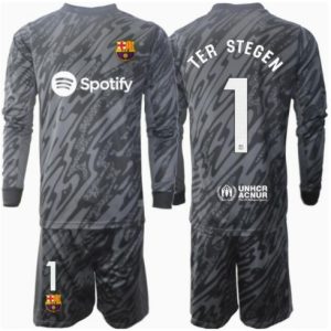 Barcelona Ter Stegen #1 Torwart 3rd trikot Kinder 2024-25 Langarm (+ kurze hosen)