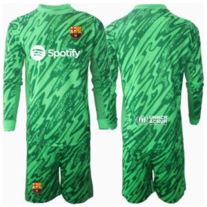 Barcelona Torwart Auswärtstrikot Kinder 2024-25 Langarm (+ kurze hosen)