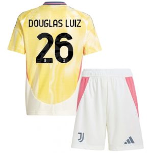 Juventus Douglas Luiz #26 Auswärtstrikot Kinder 2024-25 Fußballtrikots Set