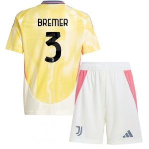 Juventus Gleison Bremer #3 Auswärtstrikot Kinder 2024-25 Fußballtrikots Set