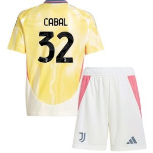 Juventus Juan Cabal #32 Auswärtstrikot Kinder 2024-25 Fußballtrikots Set