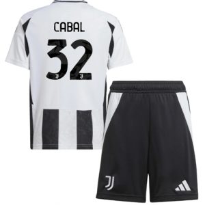 Juventus Juan Cabal Fußballtrikots Set Heimtrikot Kinder 2024-25 schwarz weiß
