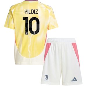 Juventus Kenan Yildiz #10 Auswärtstrikot Kinder 2024-25 Fußballtrikots Set