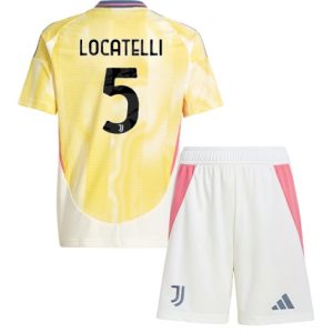 Juventus Manuel Locatelli #5 Auswärtstrikot Kinder 2024-25 Fußballtrikots Set