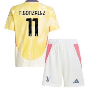 Juventus Nicolas Gonzalez #11 Auswärtstrikot Kinder 2024-25 Fußballtrikots Set