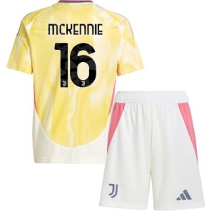 Juventus Weston McKennie #16 Auswärtstrikot Kinder 2024-25 Fußballtrikots Set