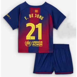 Barcelona Frenkie de Jong #21 Heimtrikot Kinder 2025-26 Fußballtrikots Set