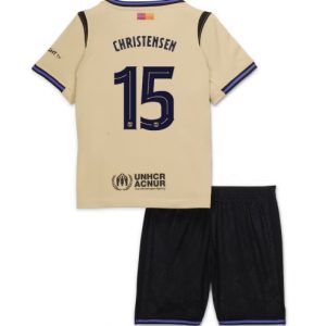 Barcelona Andreas Christensen #15 Auswärtstrikot Kinder 2025-26 Fußballtrikots Set