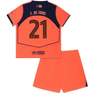Barcelona Frenkie de Jong #21 3rd trikot Kinder 2025-26 Fußballtrikots Set