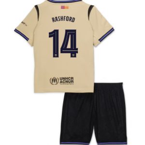 Barcelona Marcus Rashford #14 Auswärtstrikot Kinder 2025-26 Fußballtrikots Set