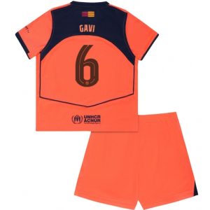 Barcelona Paez Gavi #6 3rd trikot Kinder 2025-26 Fußballtrikots Set
